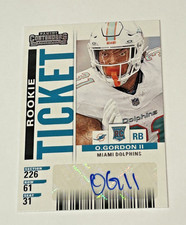 2025 Panini Select Ollie Gordon Contenders Rookie Ticket Auto #22 Dolphins 