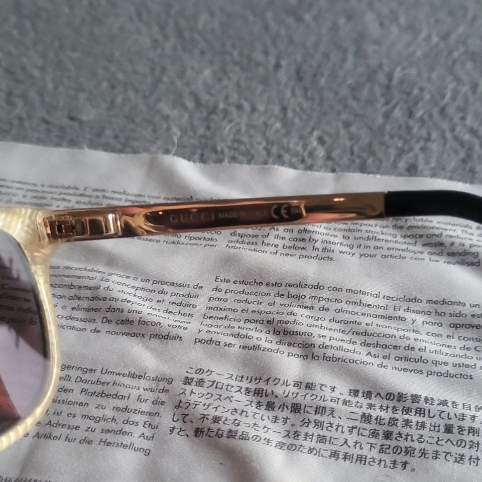 Gucci GG 3701 Cat Eye Sunglasses Black/Gold Grey Tinted UV 140mm - Image 3 of 4