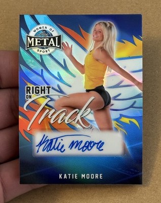 Katie Moore Auto /5 Right on Track - 2026 Leaf Metal Women of Sport Hawkeyes