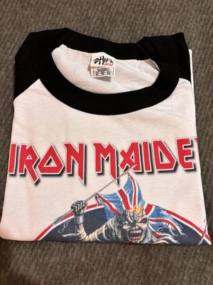 IRON MAIDEN BULGARIAN FLAG MAIDEN ENGLAND TOUR 2014  3/4 WHITE T-SHIRT