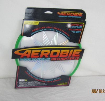 Aerobie Green Skylighter 12 High Performance Frisbee - Light-Up Flying 12'' Disc