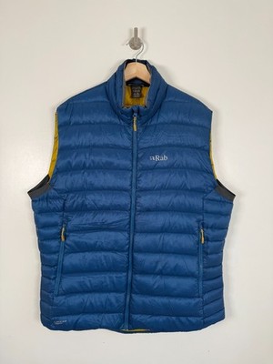 Rab Daunenweste XXL Herren Blau Elektron Puffer Weste Bodywarmer Pertex Stepp Wattiert