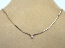 9ct Yellow Gold & Diamond Choker Style Necklace - 16.5" Long - Thames Hospice