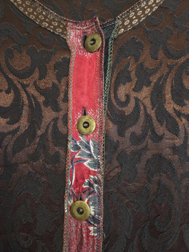 Conjunto de blusa y falda boutique vintage boho nada combina patrón mixto talla 3 Foto 2 de 4