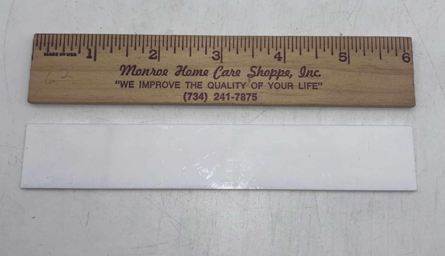 Vintage 6" Advertising Ruler Set Monroe Home Care & Welch Drill Bushings Mixed
