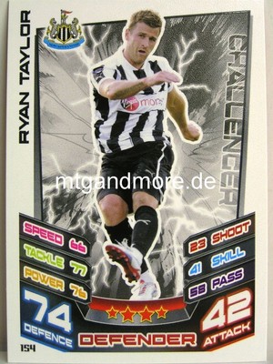 Match Attax 2012/13 Premier League - #154 Ryan Taylor - Newcastle United