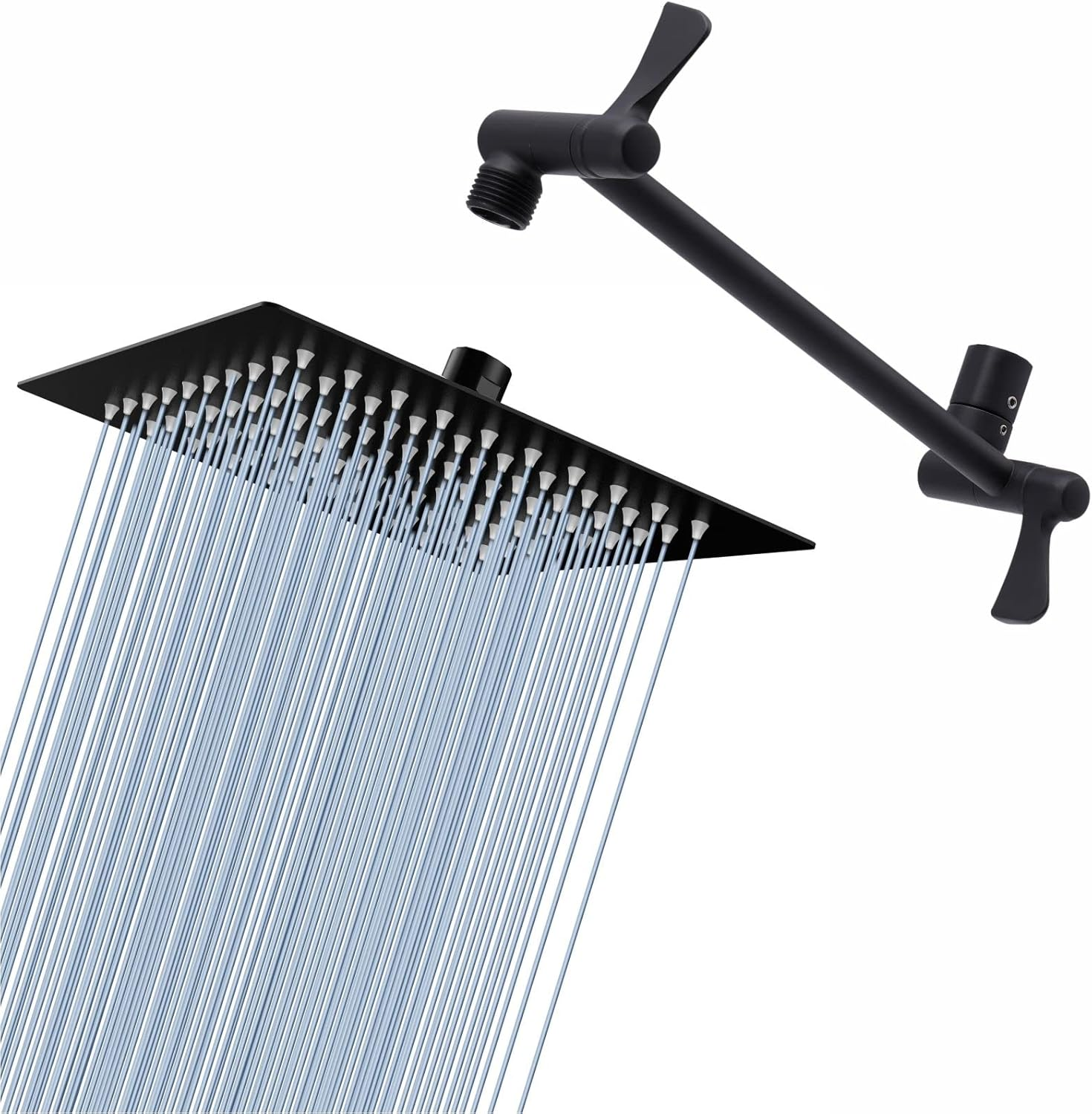 8-Inch Rain Shower Head with 11-Inch Extension Arm Stainless Steel High Pressure