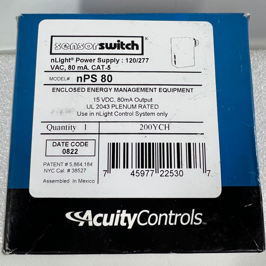 Acuity Controls nLight Sensor Switch Power Supply NPS 80 , 200YCH | eBay