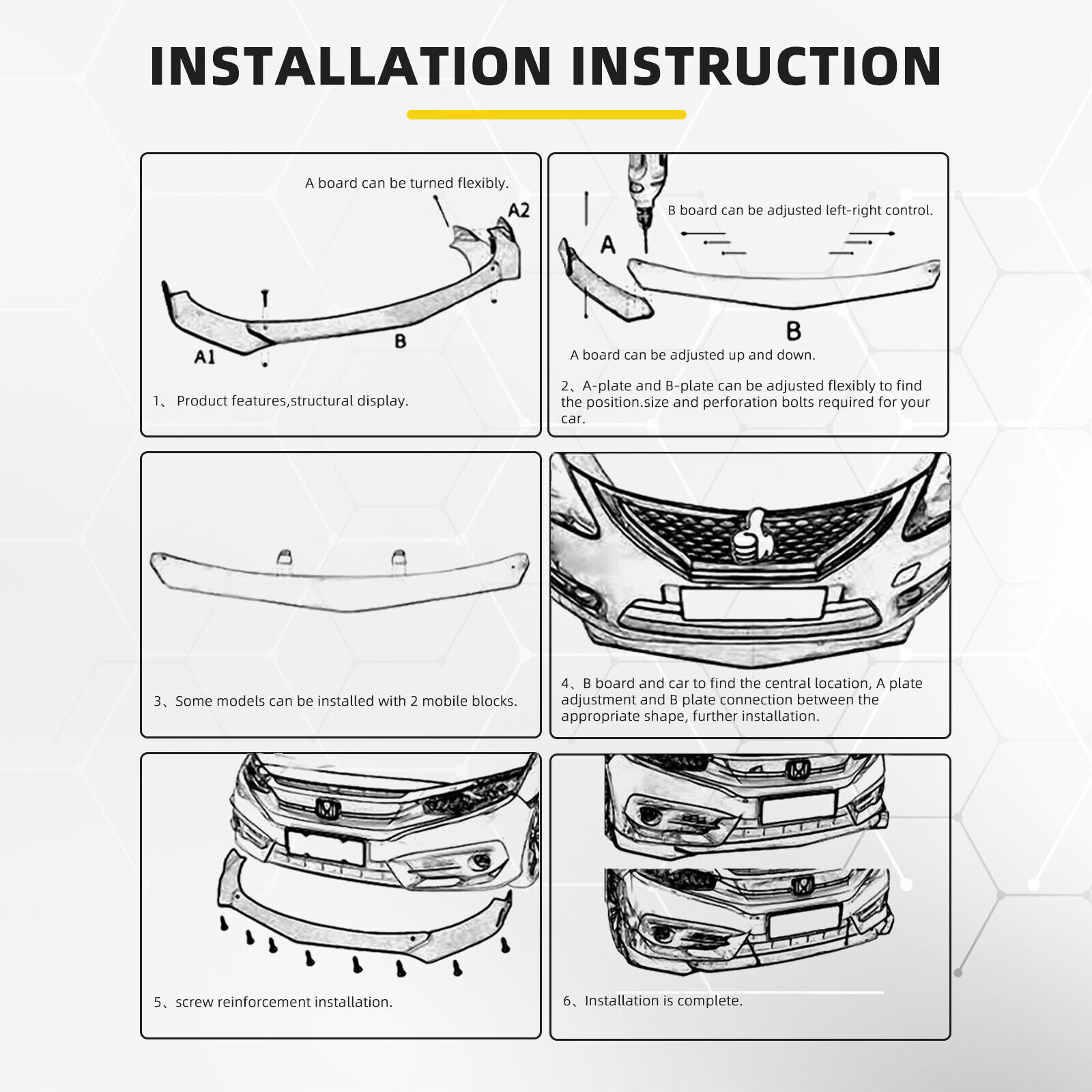 Für Mini Cooper S R56 R53 JCW Auto Frontlippe Vorne Spoiler Stützstange CARBON