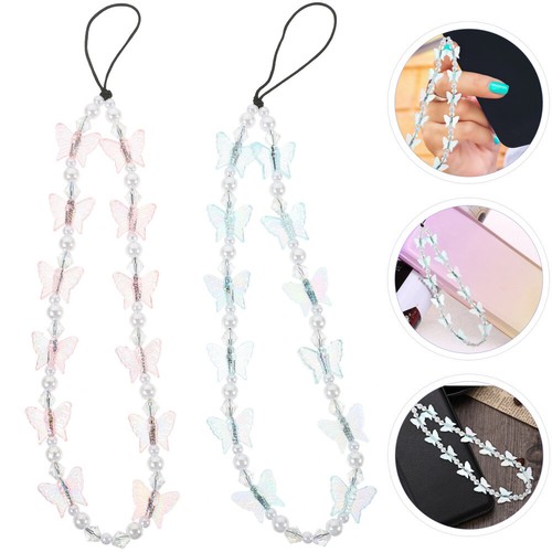 2 Pcs -slip Chain of Decoration Girl Butterfly Beaded Charm - 第 9/12 張圖片
