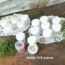 WHITE 50 Vial Cap Pot JAR Bottle 1/4oz container Skincare DecoJars 2803 USA