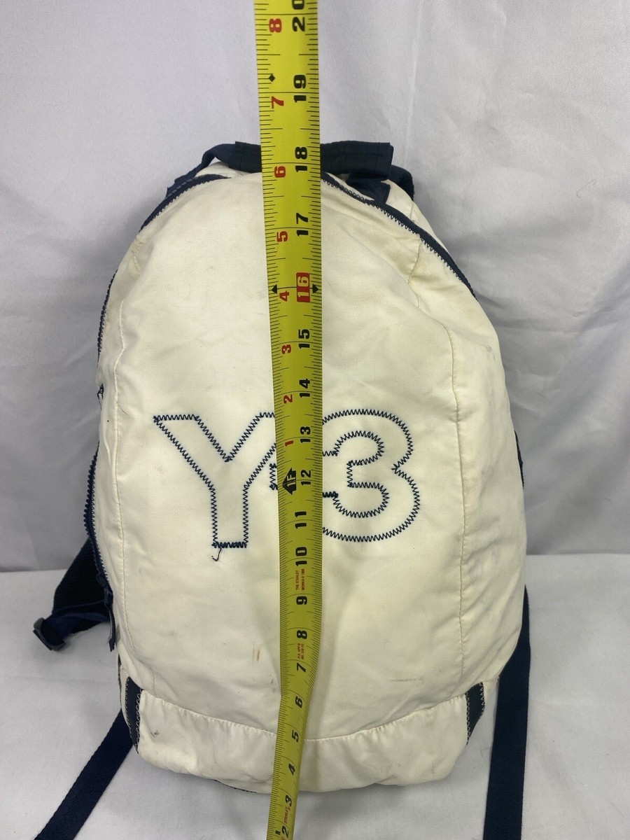 VTG Y-3 Yohji Yamamoto Backpack White Black Zip Closure  display picture 2