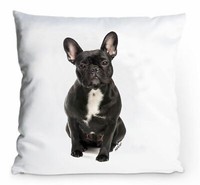 Kissenbezug 40X40Cm - Schwarze FranzöSische Bulldogge - Portrait Dog Deko Hund
