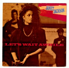 JANET JACKSON : LET'S WAIT AWHILE 7" Vinyl Single 45 Record P/S  (1987)  Ex.