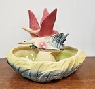 STUNNING MCCOY POTTERY FLYING DUCK PLANTER - RASPBERRY - CHARTREUSE
