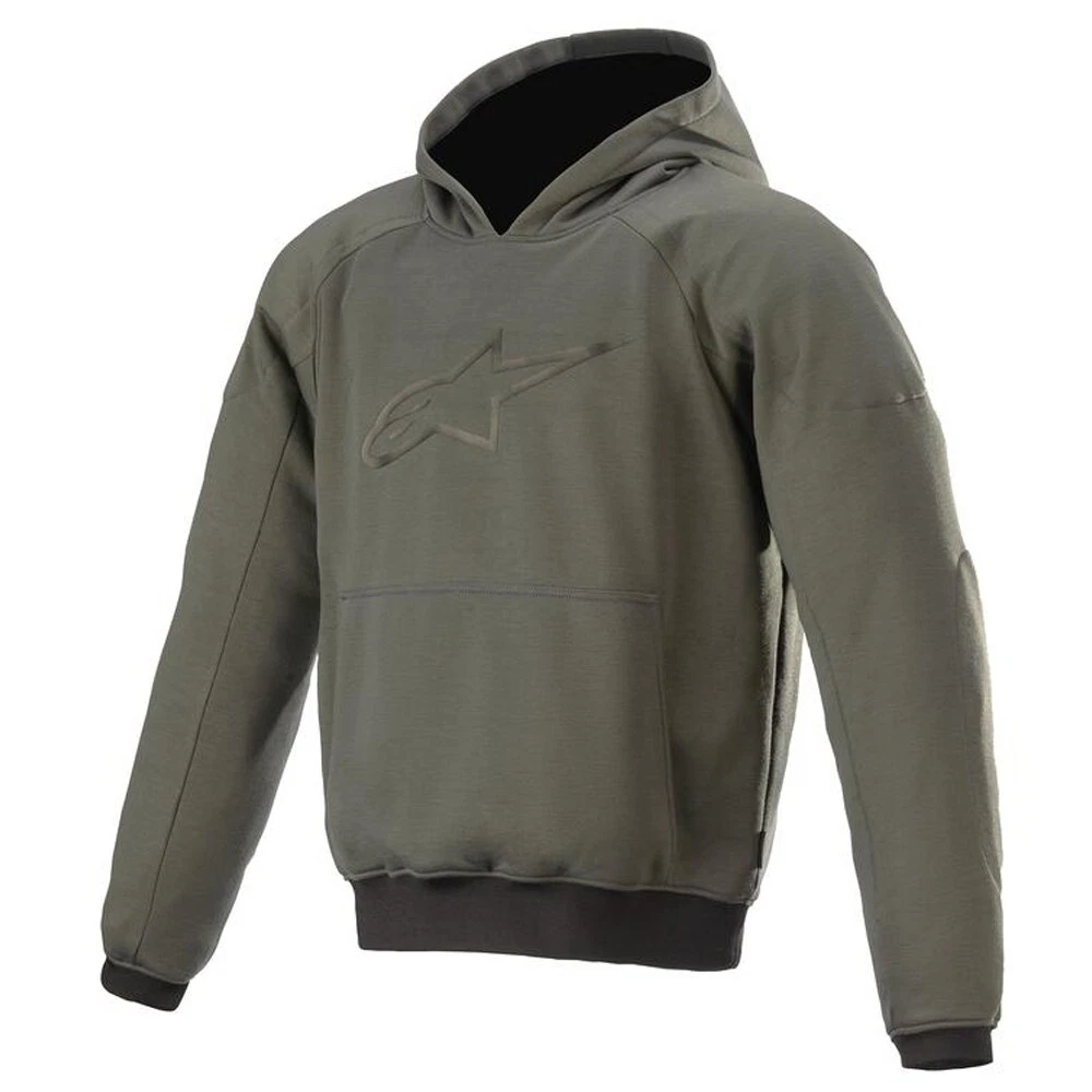 ALPINESTARS AGELESS MOTORCYCLE ARMOURED RIDING PULL OVER HOODIE MILITARY GREEN