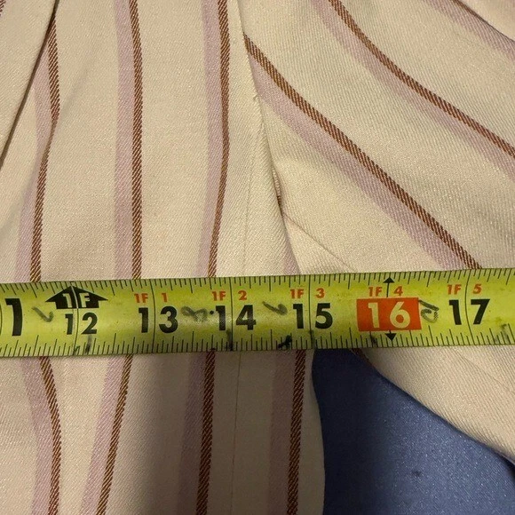 Blazer para mujer Anthropologie a rayas crema y púrpura nuevo con etiquetas Foto 4 de 4