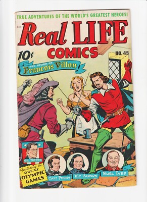 REAL LIFE  COMICS 49  / GOLDEN AGE COMIC/ SCHOMBURG COVER/JESSEE OWENS  OLYMPICS