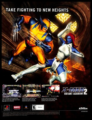 2001 X-Men Mutant Academy 2 Marvel Retro Video Game PRINT AD