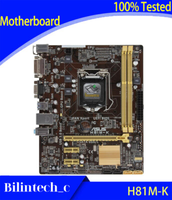 FOR ASUS H81M-K Motherboard Support 4 Generation i5-4590 DDR3 16G H81 LGA1150