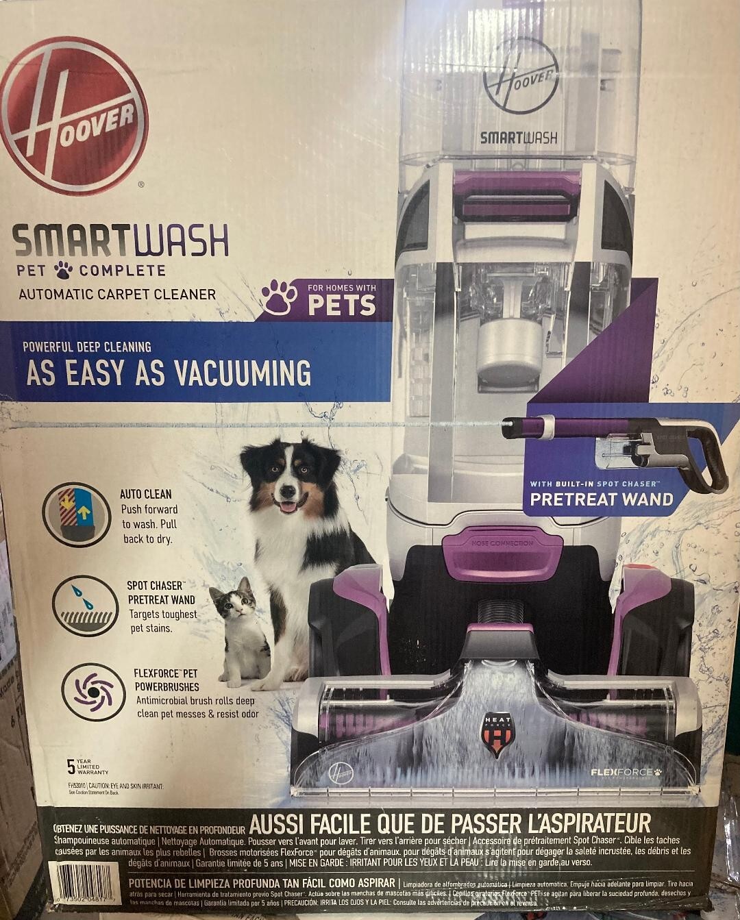 Hoover SmartWash Pet Complete Automatic Carpet Cleaner Machine, FH53010