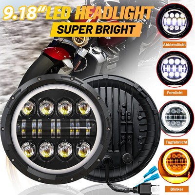7'' Motorrad LED Projektor Haupt Hi/Lo Beam Scheinwerfer Für Harley E-Geprüft DE