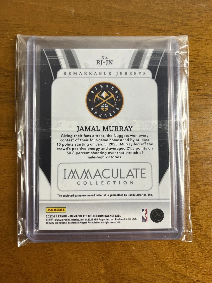 Jamal Murray 2022-23 Panini Immaculate Game Used Patch /99 - Image 2 of 2