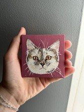 Custom pet portrait 3x3 canvas. Memorial portrait. Custom art