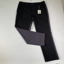 Puma Men's 38/30 Tailored Elevation Golf Pants Flat Front Black-Periscope Gray