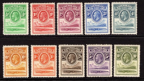 BASUTOLAND-1933 Set to 10/-.  A mounted mint set Sg 1-10, 5/- light toning