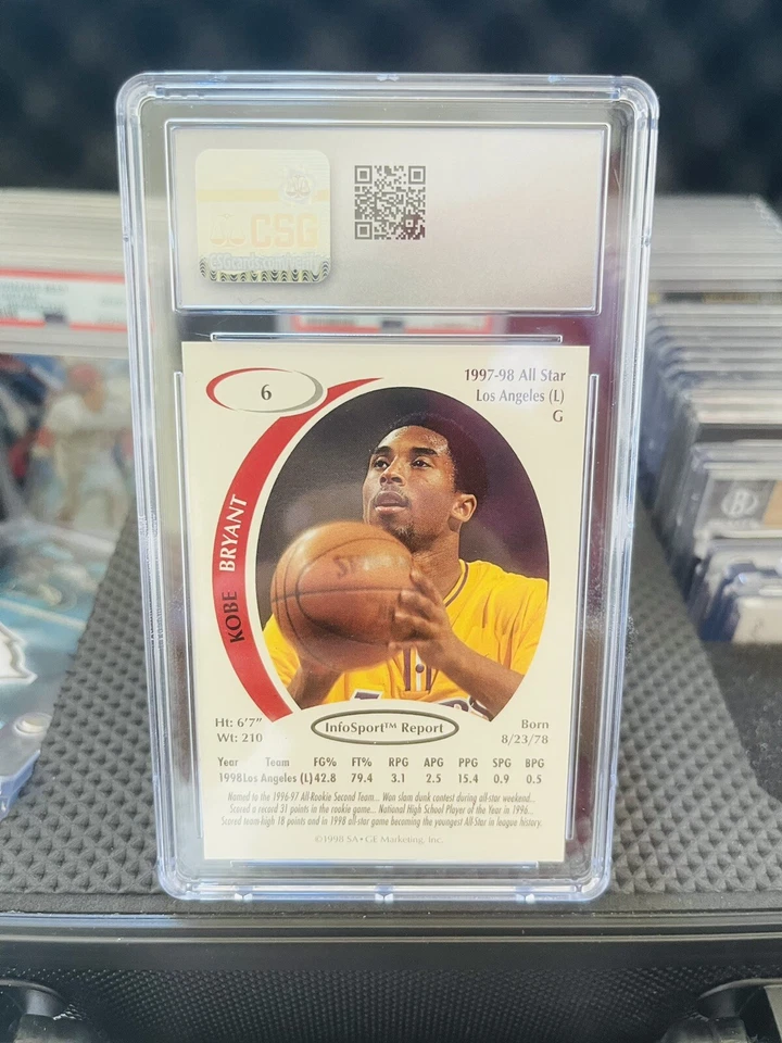 1998-99 SAGE Kobe Bryant #6, Los Angeles Lakers CSG 8 EXTREMELY LOW POP - Image 2 of 2