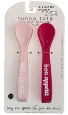 Tunno Tots Babies Infant Silicone First Feeding Bon Appetit Spoons Pink 2 Pack