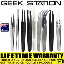  9 Pcs ESD Anti-Static Tweezer Set Tweezers Tools Stainless Steel Titanium
