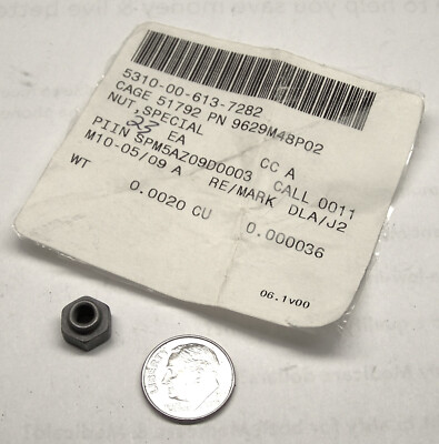 NAVY SHIP GE 9629M48P02 MARINE GAS TURBINE ENGINE SPECIAL 10-32 SELF LOCK NUT