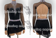 Figure Skating Dress Women's Girls' Ice Skating Dress black handmade