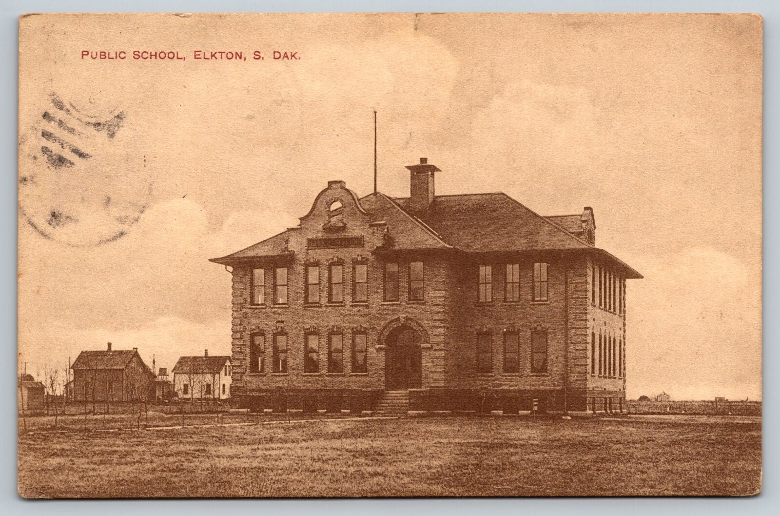 Postcard Public School Elkton South Dakota Posted 1911 eBay