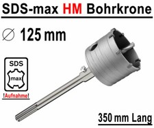 SDS-max HM Bohrkrone Ø 125mm x 350mm Dosenbohrer Kernbohrer Hartmetall Lochsäge