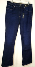 NWT Express Womens Skyscraper Mid Rise Jeans Size 14R Blue Dark Wash 88