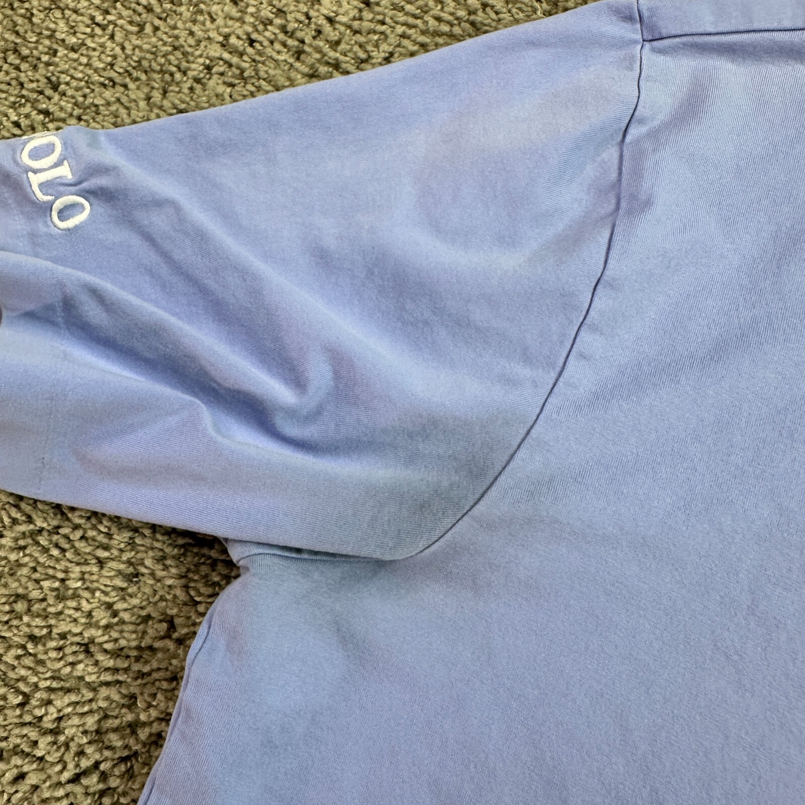 Polo Ralph Lauren Golf Camicia Uomo Grande Blu Bianco Elasticizzata Lisle Pony