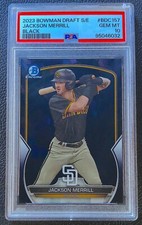 JACKSON MERRILL 2023 BOWMAN DRAFT SAPPHIRE EDITION BLACK /10 PSA 10 POP 3