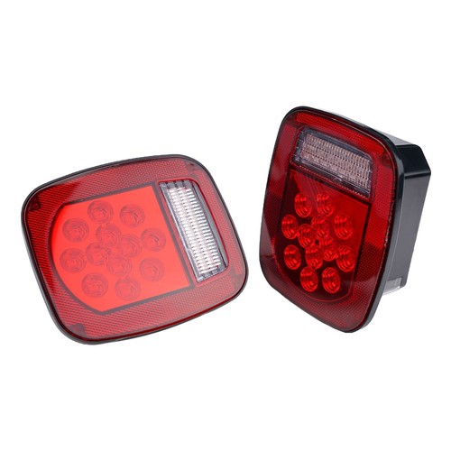 Feux Arrière LED Fumés Pour Jeep Wrangler CJ TJ YJ 1998-2006 - Version Européenne Clignotant Orange, Forme En X