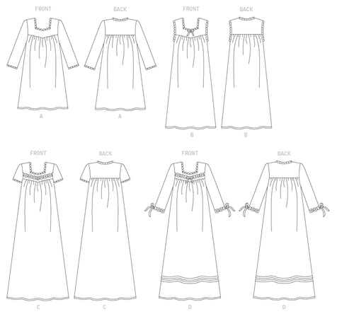 Butterick Pattern 6838 Womens Nightdress Nightgown Sz 6-14 & 16-22 (XS-M, L-XL) - Picture 3 of 5