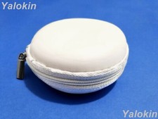 White Protective EVA Leather Hard Travel Carrying Case for Earphones Bluetooths
