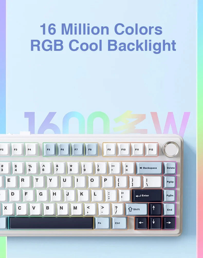 Mechanical Keyboard 2.4G Wireless/Bluetooth/Wired RGB PBT 75% Layout Pc Keyboard