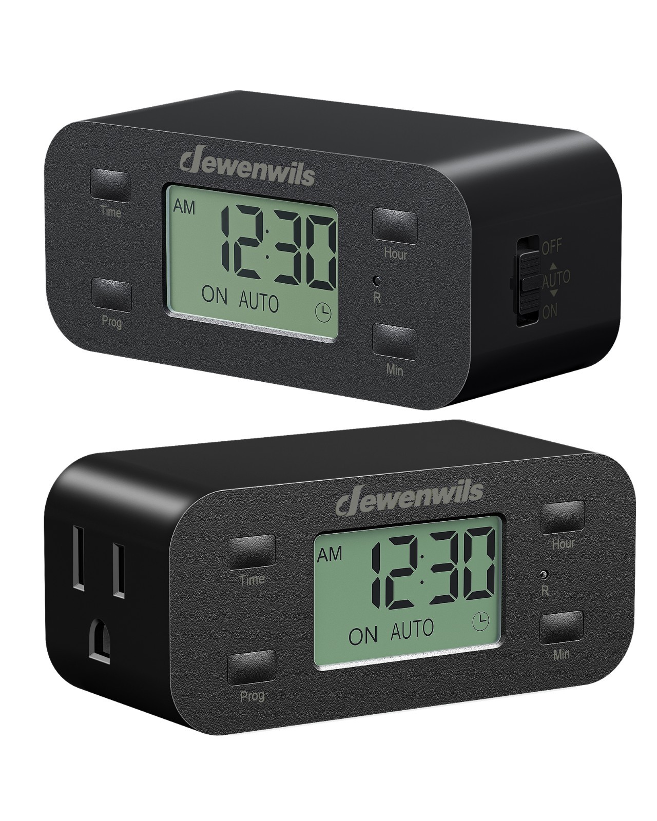 DEWENWILS 24 Hour Programmable Digital Timer Outlet with 1 Grounded Outlet, 2 Ps
