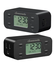 DEWENWILS 24 Hour Programmable Digital Timer Outlet with 1 Grounded Outlet, 
