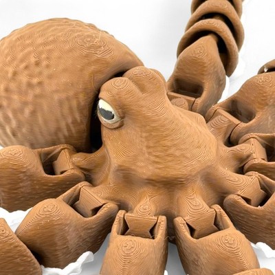 Octopus Sculpture, 3D Printed Marine Life Decor, USA Made Ocean Animal Figurine