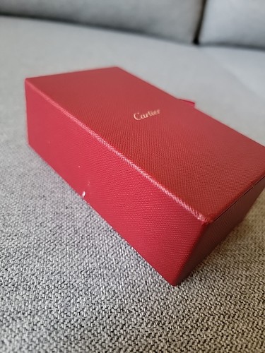 Cartier leere Schmuck Geschenkbox rot Schiebeschublade schwarz Samt gefüttert 5,25x3"x2" - Bild 7 von 9