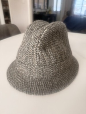 Gillie Woll Tweed Tiroler / Alpiner Stil Hut Made in England Größe 7 1/8 (58 cm)