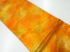 7254739: JAPANESE KIMONO JAPANESE NAGOYA OBI / WOVEN KIKU